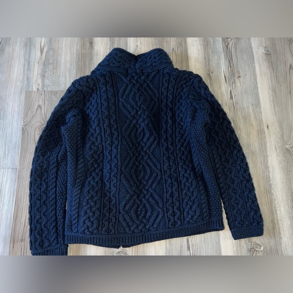Aran Crafts Ireland 100% Merino Wool Cable Knit Side Zip Cardigan Womens S Small - Picture 6 of 9